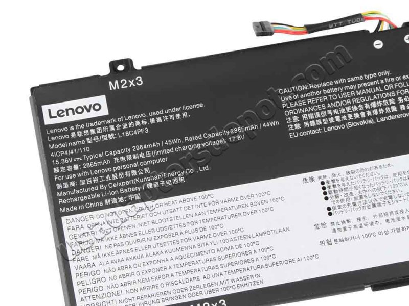 thumbnail image 2 of Replacement 45Wh Laptop Battery For Lenovo IdeaPad Flex-14API (81SS), 15.36V Li-Ion, 5B10W67194 2 of 4