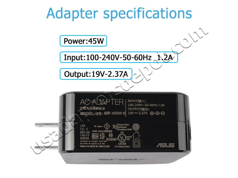Original 45W Charger Asus VivoBook 15 X515EA-BQ865T AC Adapter