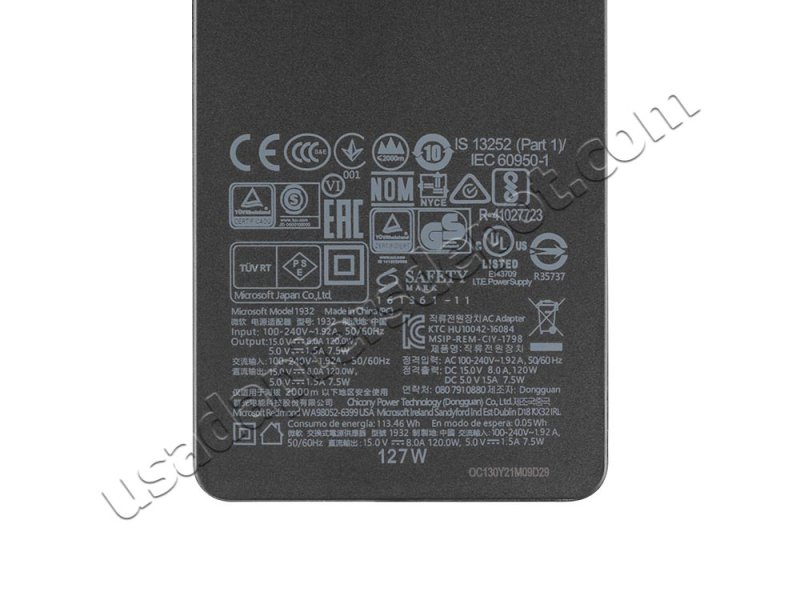 127W Charger Microsoft Surface Go 2 AC Adapter