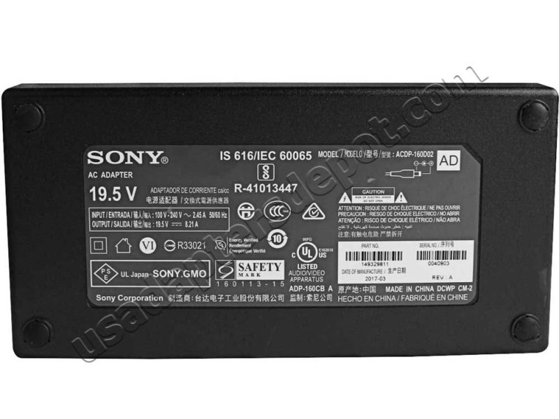 Original 160W Sony KD-43XE8005 KD43XE8005 Charger Adapter + Cord
