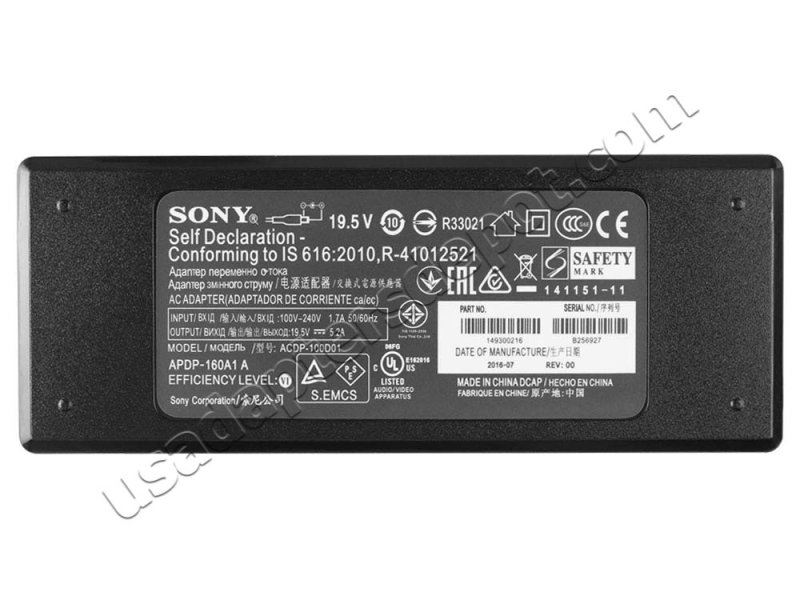 Original 101W Sony KD-43X7000E KD43X7000E AC Adapter Charger + Cord