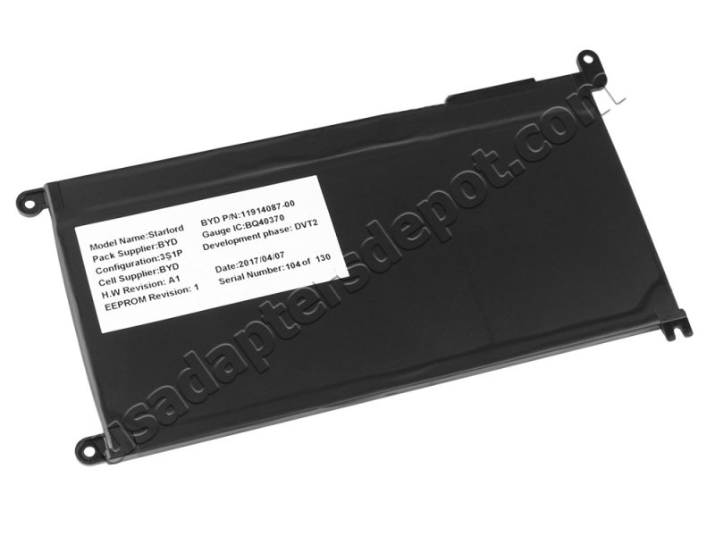 Original 3500mAh 42Wh 3 Cell Dell 0WDX0R Battery