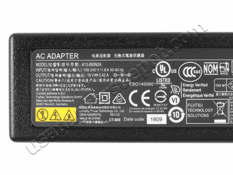 Original 65W Fujitsu A11-065N5A CP500620 AC Adapter Charger + Cord