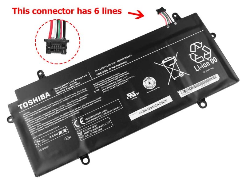 4Cell 52Wh Toshiba Portege Z30-A1310 Z30T-A1310 Battery
