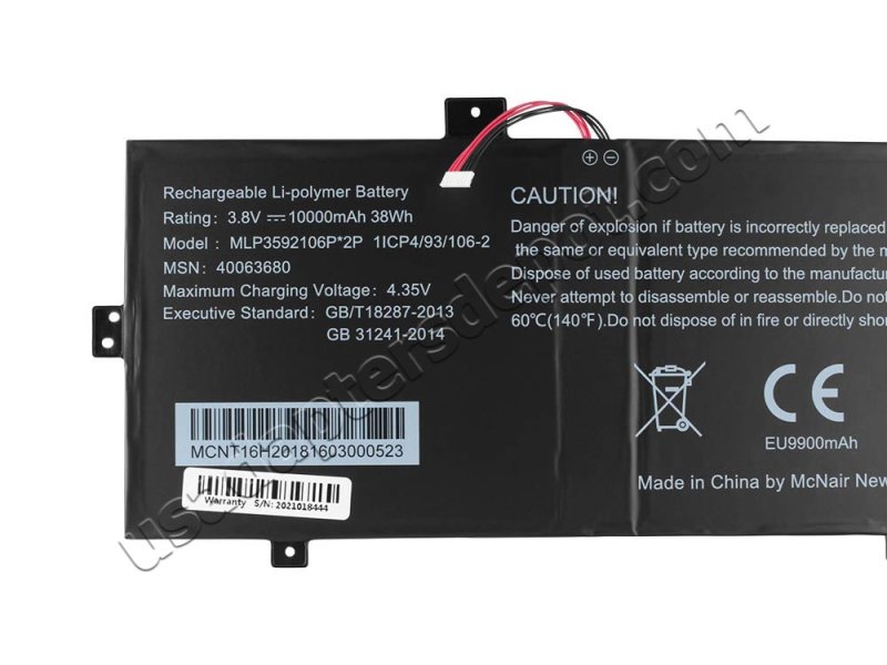 Battery Medion 40063680 10000mAh 38Wh