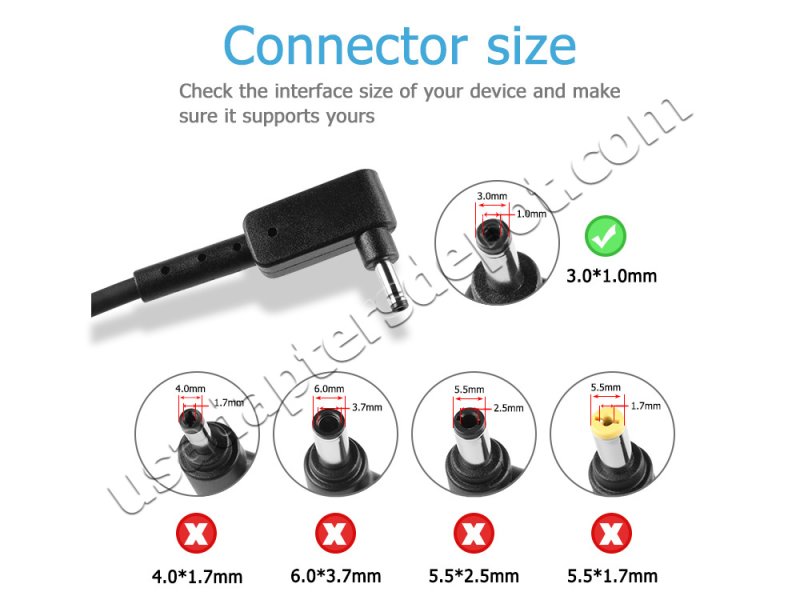 Acer/Gateway Laptop Charger – 19V 45W AC Adapter, 5.5mm Tip, ADP-45HE D Compatible