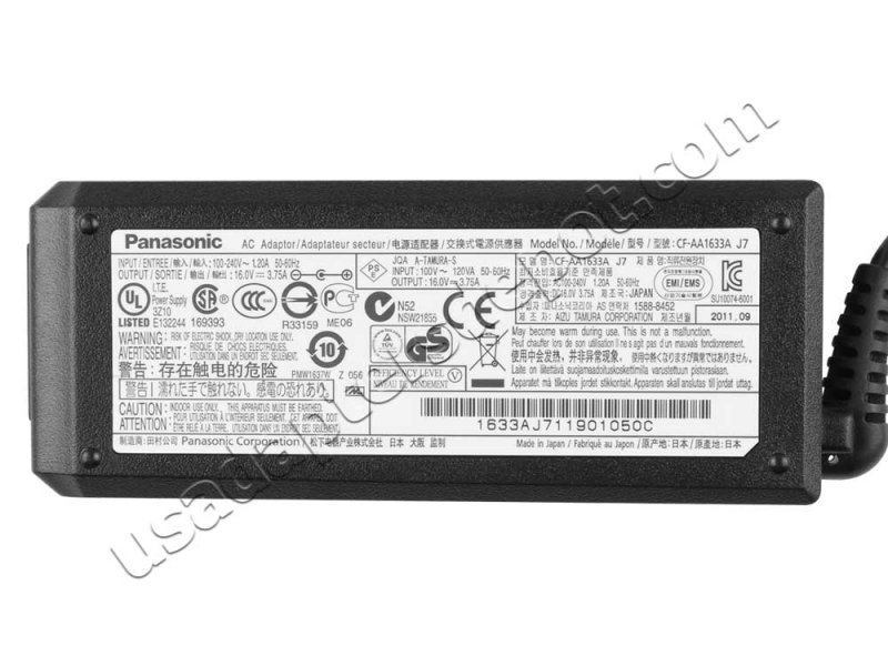 Original 60W Adapter Charger Panasonic Toughbook H1 CF-H1 + Cord