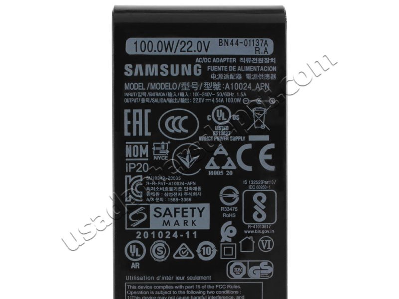 Original 100W Charger Samsung C27HG70 27" Curved Gaming Monitor AC Adapter + Cable
