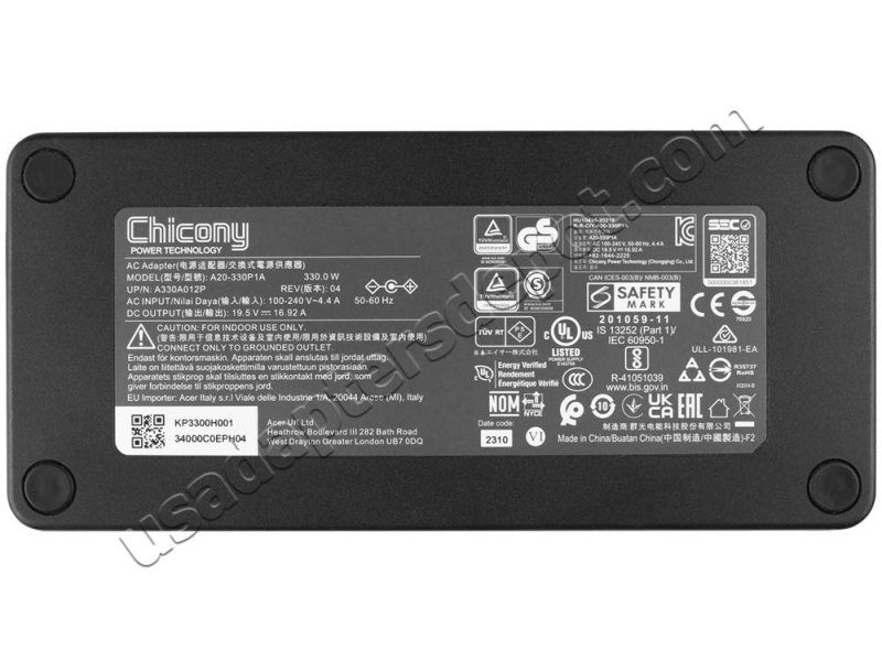 Original 330W Charger Acer Nitro 16 AN16-41-R3ZV AC Adapter + Cable