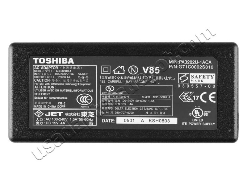 60W Toshiba Satellite 2415-SP203 2415-SP205 AC Adapter Charger
