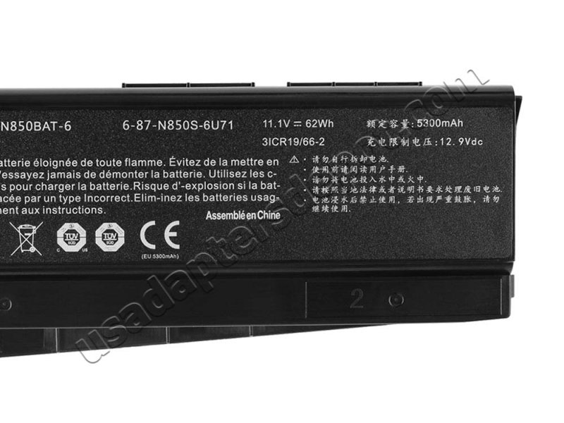 Battery Clevo N855HK1 N857HL N857HP6 5500mAh 62Wh