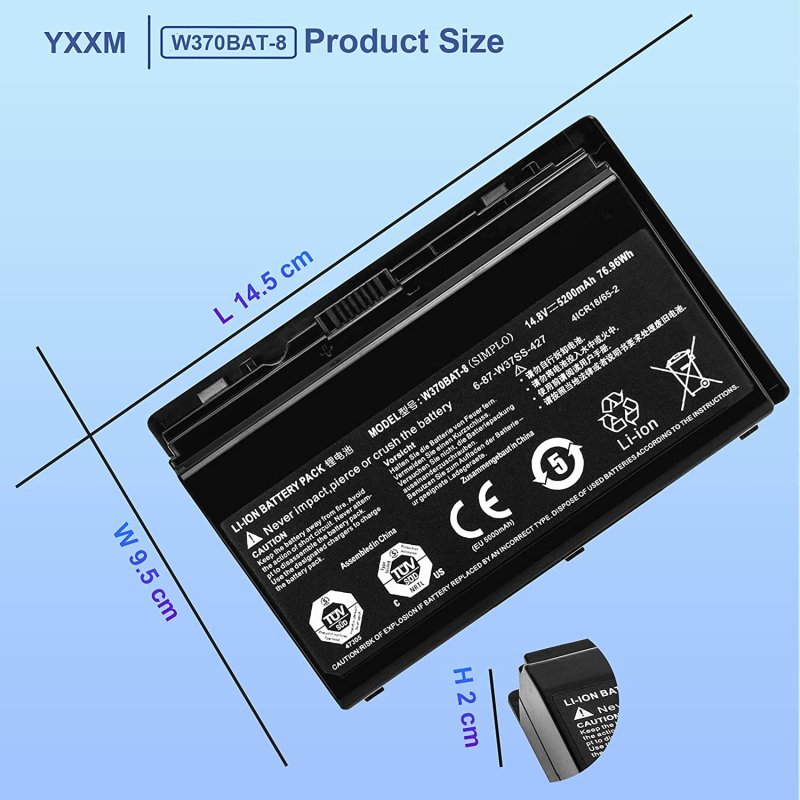 5200mAh Sager NP6350 NP6370 NP7370 Battery