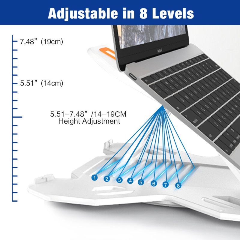 360°Rotating Laptop Stand With Phone Holder Adjustable Portable Stand for 10 inch to 17 inch Laptop White