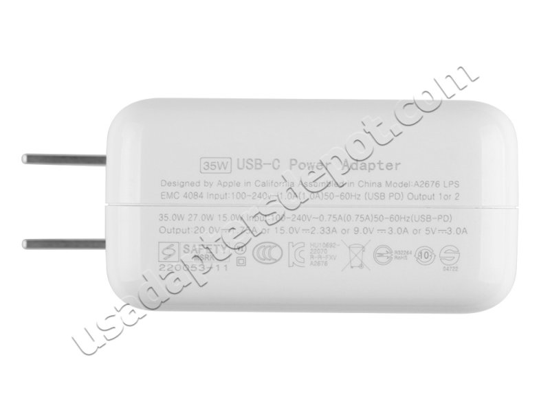 35W Dual USB-C Charger for Apple iPad Air (4th generation) AC Adapter