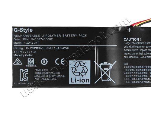 Original Battery Gigabyte Aero 15-x9-9rt5 6200mAh 94.24Wh