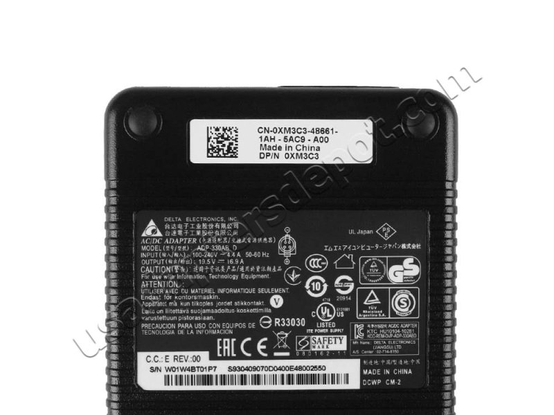 330W Sager NP9752-S AC Adapter Charger Power Cord