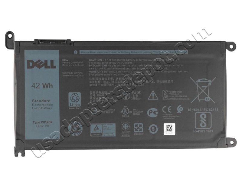 Original 3500mAh 42Wh 3 Cell Dell 0WDX0R Battery