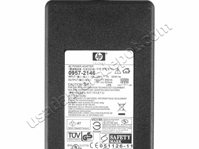 Original 30W HP Officejet PSC 1410V Printer AC Power Adapter Charger