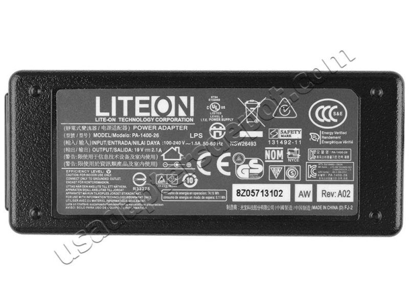 40W Fujitsu 09Y04571A SEE55N2-19.0 AC Adapter Charger Power Cord