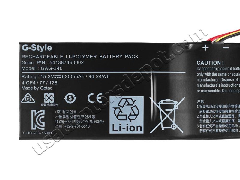 Original Battery Gigabyte Aero 15-x9-9rt5 6200mAh 94.24Wh