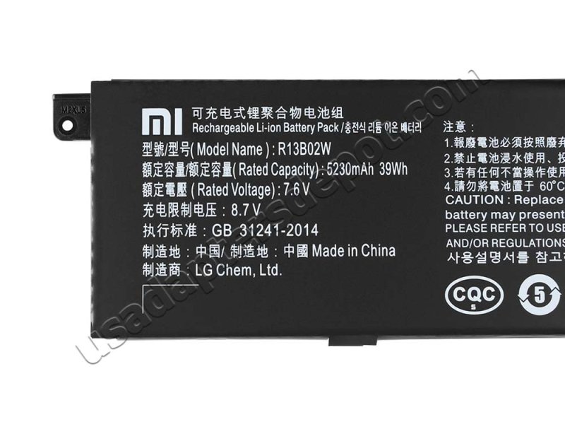 Original Battery Xiaomi 161301-FB 161301-FC 5107mAh 39Wh