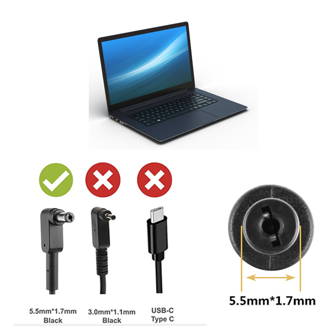 45W Laptop Charger Compatible With A3 A315-58-38QD With Power Supply