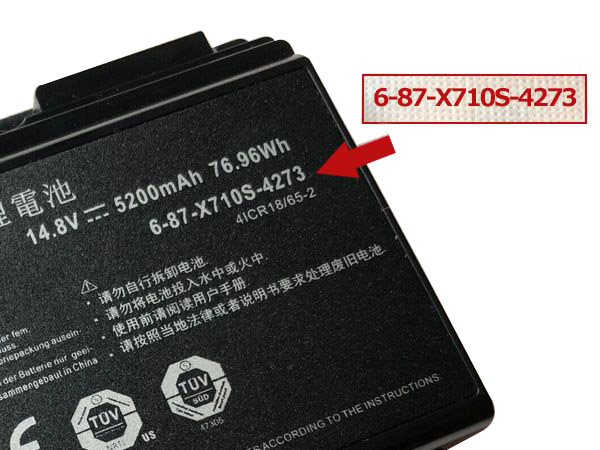 Battery Schenker XMG P701 PRO (P170HM) 5200mAh